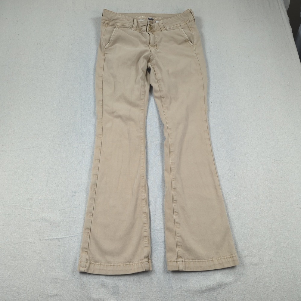 American Eagle Pants Womens 6 Khaki Kick Boot Boot Chino Western Boho
